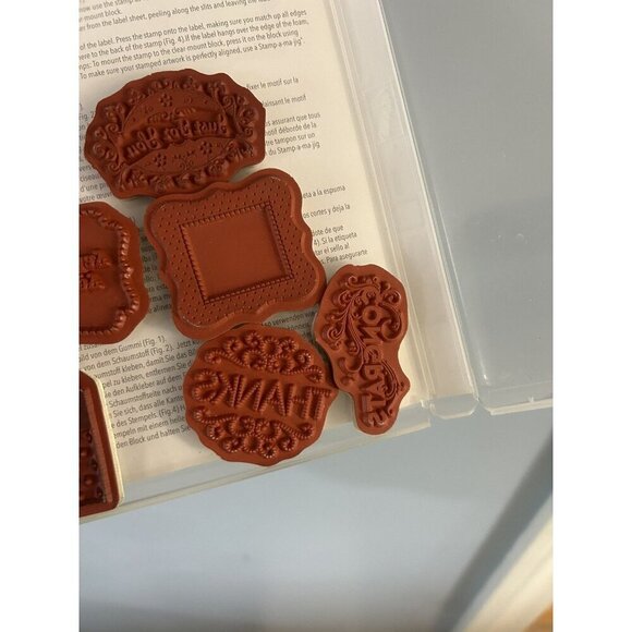 Stampin Up Tagtastic Rubber Hostess Stamp Set Birthday Thanks Congrats Border - Picture 8 of 9